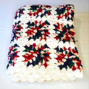 Vtg Handmade Crochet Blanket Afghan 66 X 60